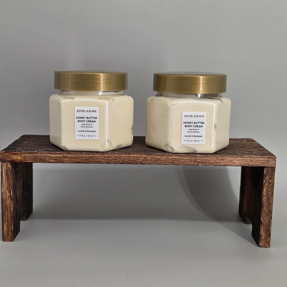 River & Rowe Honey Butter Body Cream Set of 2 5oz Hydrating Ceramide Glow